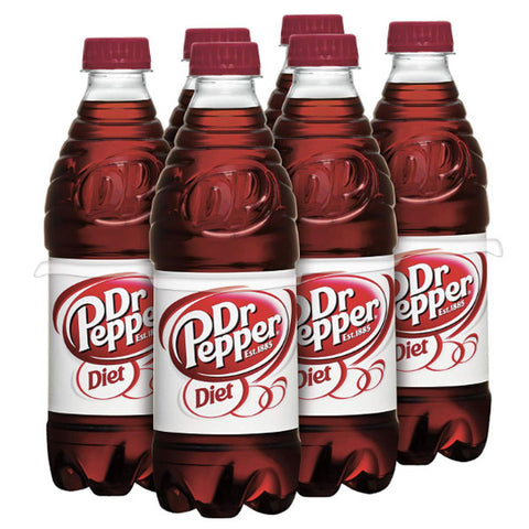 Dr Pepper Diet Soda, 16.9 fl oz, 6 Ct - Water Butlers