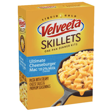 Velveeta Skillets Ultimate Cheeseburger Mac with 2% Milk Cheese Dinner Kit, 11.5 oz