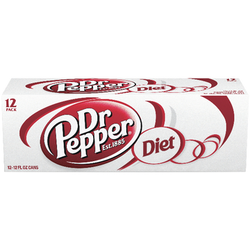 Diet Dr Pepper Soda, 12 Count