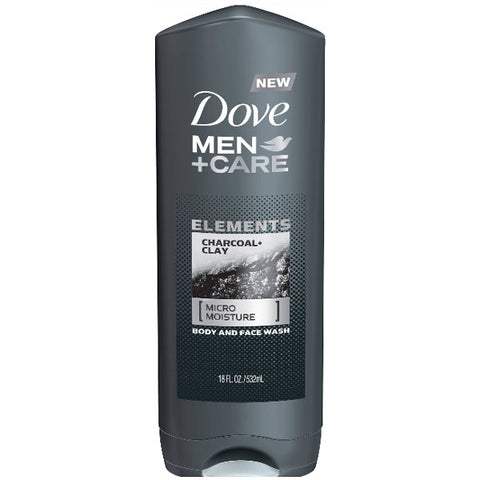 Dove Men+Care Elements Charcoal+Clay Body And Face Wash, 18 oz