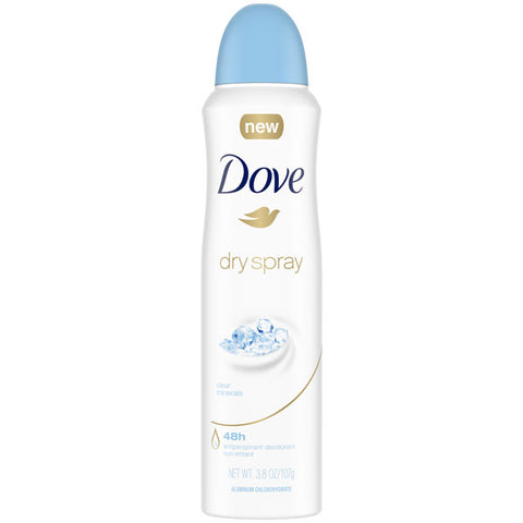 Dove Antiperspirant Deodorant Clear Minerals Dry Spray, 3.8 oz