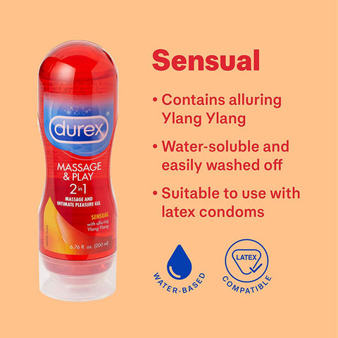 Durex Sensual Massage & Play 2 in 1, Massage Gel and Personal Lubrican Water Butlers Durex Sensual Massage & Play 2 in 1, Massage Gel and Personal Lubrican Water Butlers