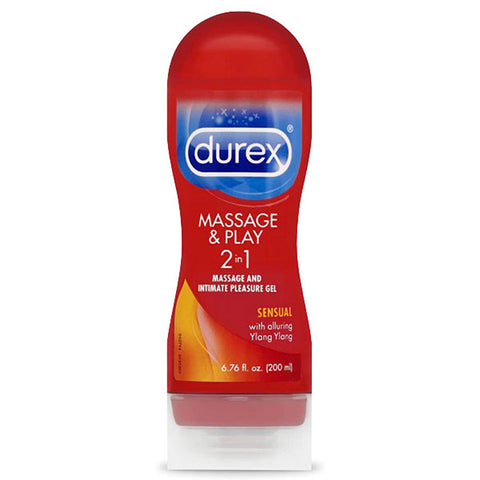 Durex Sensual Massage & Play 2 in 1, Massage Gel and Personal Lubricant, 6.76 oz.