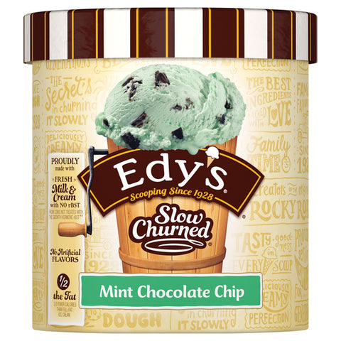 Edy's Slow Churned Mint Chocolate Chip Light Ice Cream 1.5 qt.