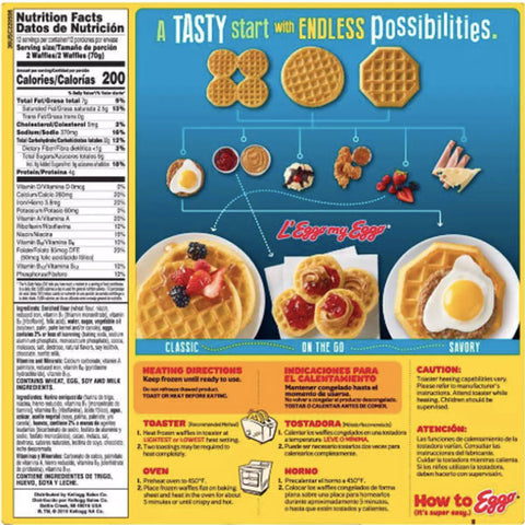 Kellogg's Eggo Chocolatey Chip Frozen Waffles, 24 Ct - Water Butlers