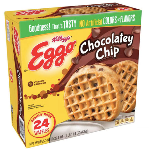 Kellogg's Eggo Chocolatey Chip Frozen Waffles, 24 Ct - Water Butlers