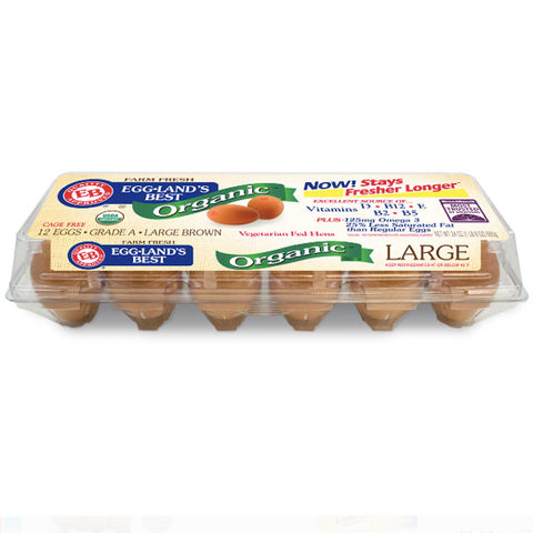 Eggland's Best Organic Large Brown Grade A Eggs, 12 Ct - Water Butlers