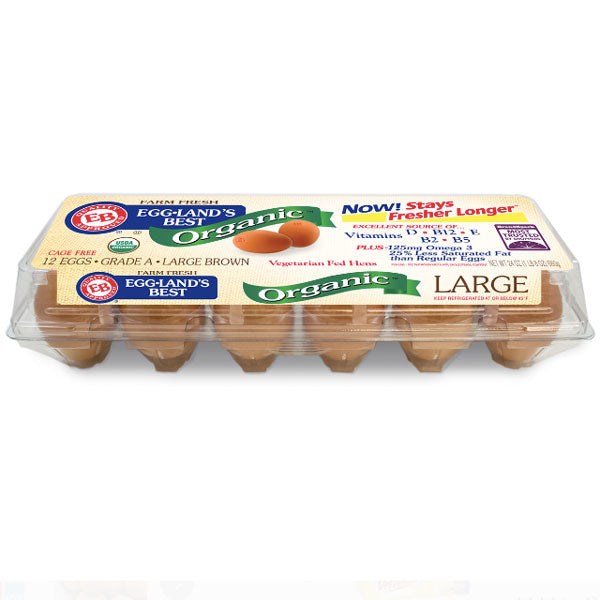Eggland's Best Organic Large Brown Grade A Eggs, 12 Ct - Water Butlers