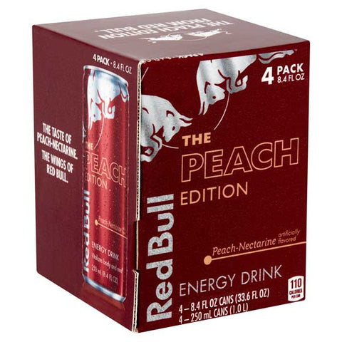 Red Bull Peach Nectarine Energy Drink, 8.4 fl oz, 4 Count