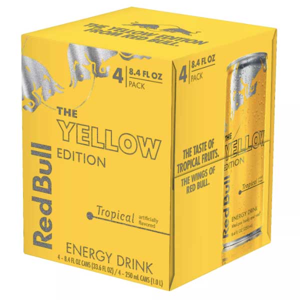 Red Bull Yellow Edition Tropical Punch Energy Drink, 8.4 fl oz, 4 Count