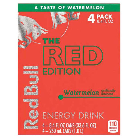 Red Bull Red Edition Watermelon Energy Drink, 8.4 Fl Oz, 4 Ct