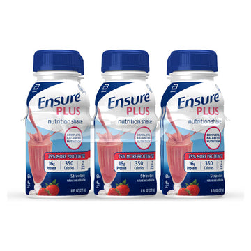 Ensure Plus Nutrition Meal Replacement Shakes, Strawberry, 8 fl oz, 6 Count