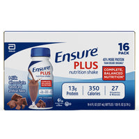 Ensure Plus Nutrition Shake, Meal Replacement Shake, Milk Chocolate, 8 fl oz, 16 Count