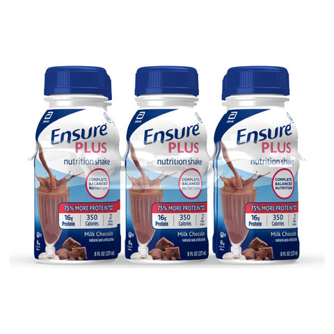 Ensure Plus Nutrition Meal Replacement Shakes, Milk Chocolate, 8 fl oz, 6 Count