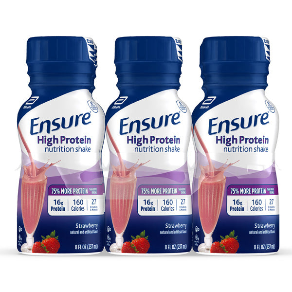 Ensure High Protein Nutritional Shakes, Low Fat, Strawberry, 8 fl oz, 6 Count