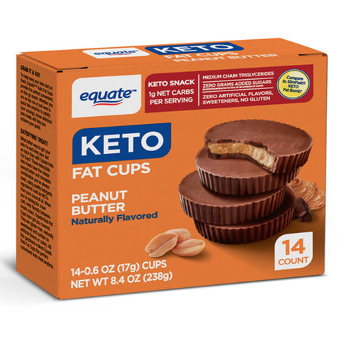 Equate Keto Fat Cups, Peanut Butter, Keto Snack, 14 Count