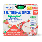 Equate High Protein Nutritional Drink, 20g Protein, Strawberry, 6 Count