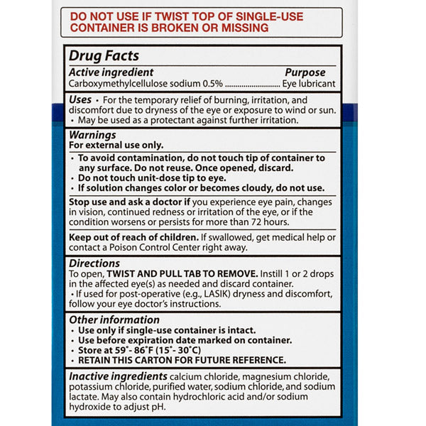 Equate Restore Plus Lubricant Eye Drops, 70 Count