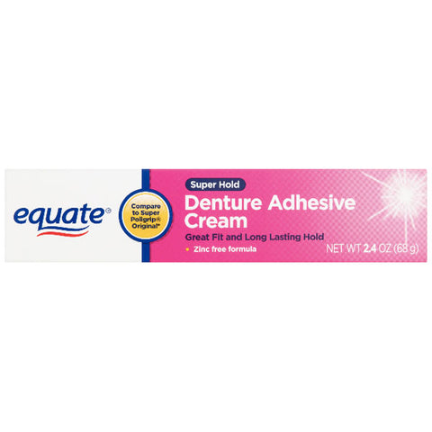 Equate Super Hold Denture Adhesive Cream, 2.4 oz