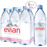 Evian Natural Spring Water, 33.8 Fl. Oz., 6 Count - Water Butlers