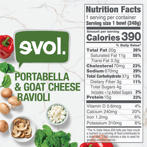 Evol Portabella & Goat Cheese Ravioli, 8.75 oz