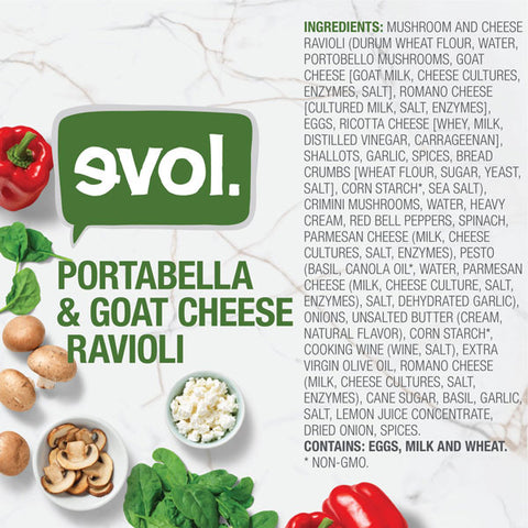 Evol Portabella & Goat Cheese Ravioli, 8.75 oz