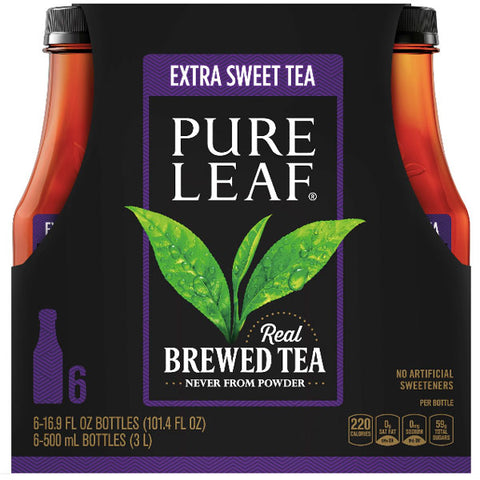 Pure Leaf Extra Sweet Real Brewed Tea, 16.9 fl oz, 6 Ct - Water Butlers