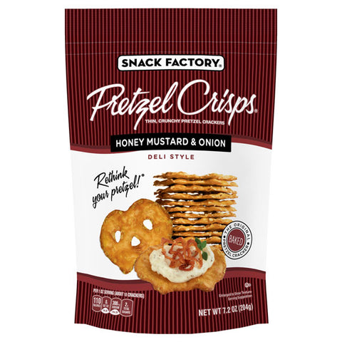 Snack Factory Pretzel Crisps Honey Mustard and Onion, 7.2 oz