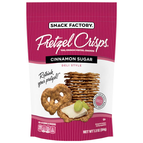 Snack Factory Pretzel Crisps, Cinnamon Sugar, 7.2 oz