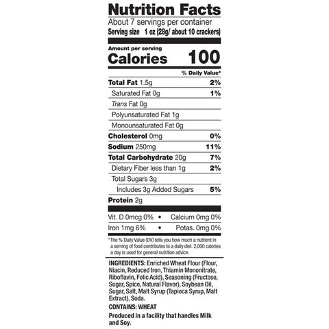 Snack Factory Pretzel Crisps, Cinnamon Sugar, 7.2 oz