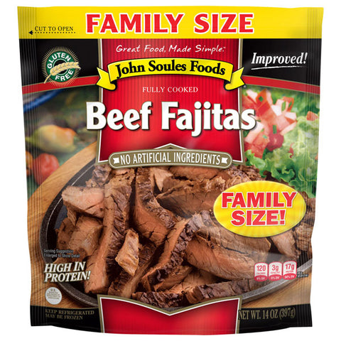 John Soules Foods Beef Fajitas, Family Size, 14oz