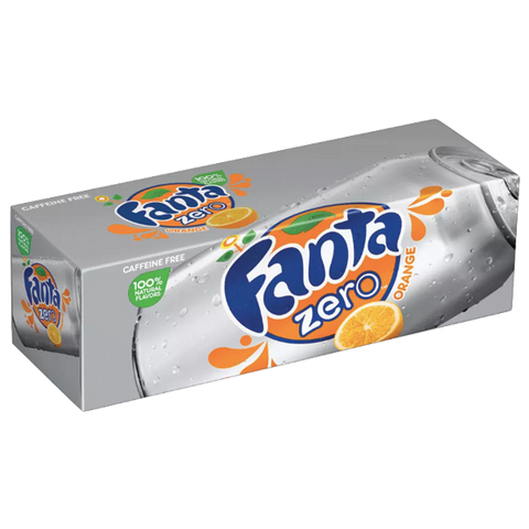 Fanta Cans Orange Zero 12fl oz, 12 Ct - Water Butlers