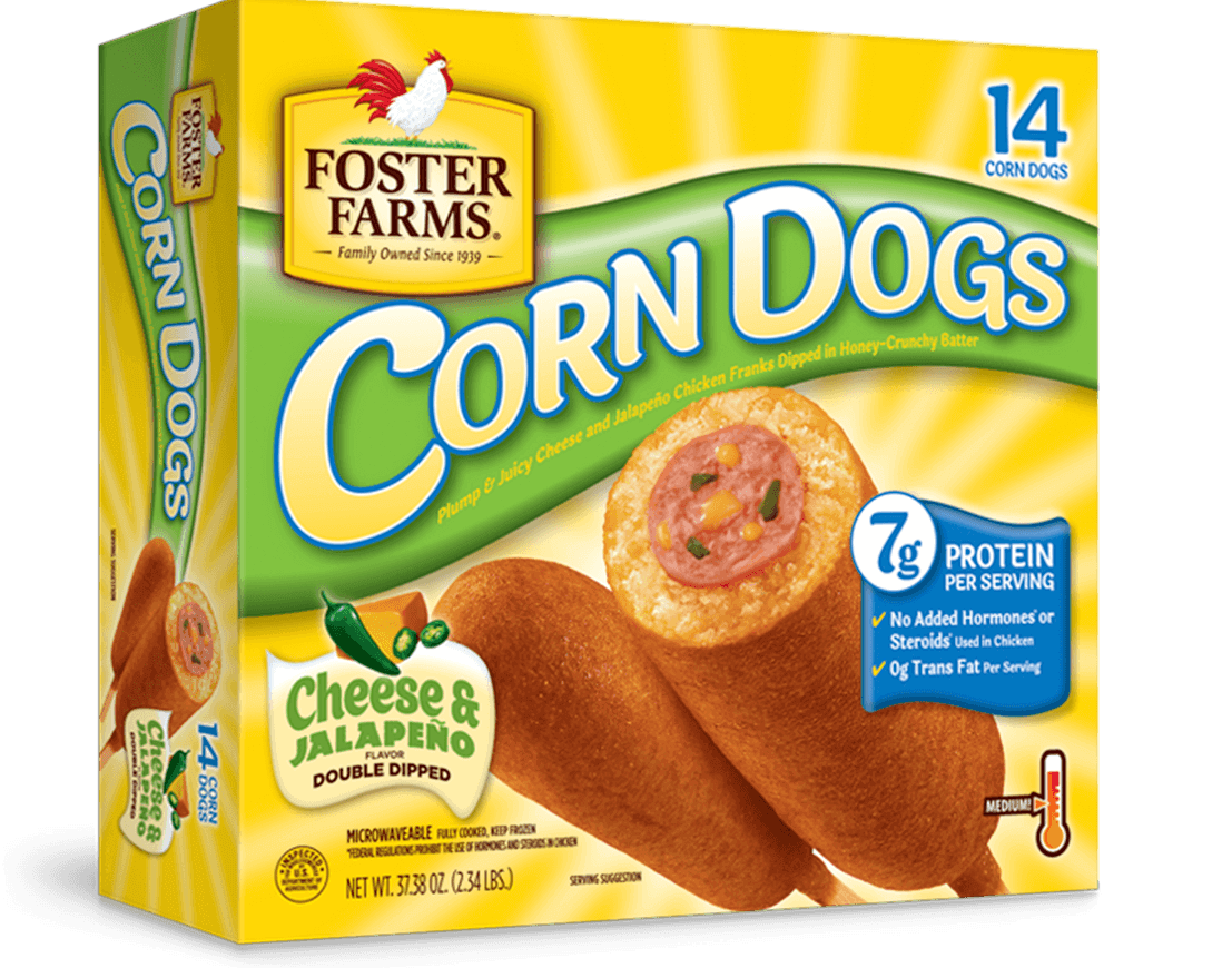 Foster Farms Cheese and Jalape o Corn Dogs 14 Ct Water Butlers