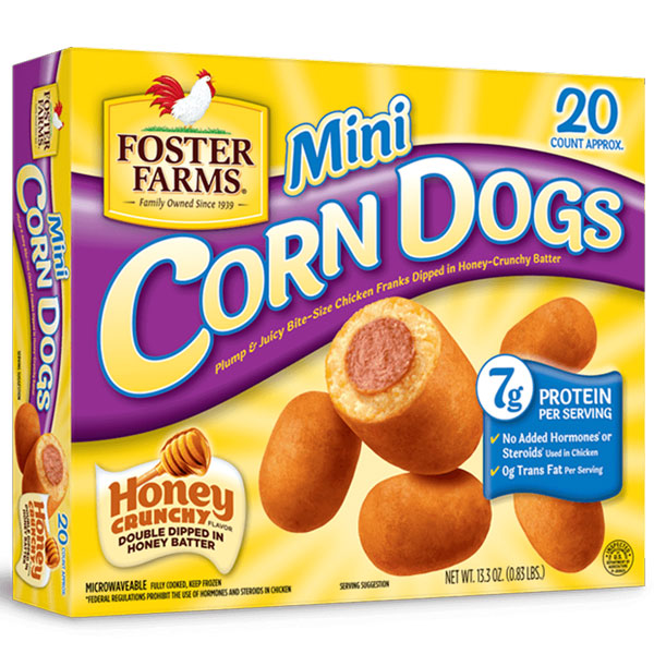 Foster Farms Honey Crunchy Flavor Mini Corn Dogs, 20 Ct - Water Butlers