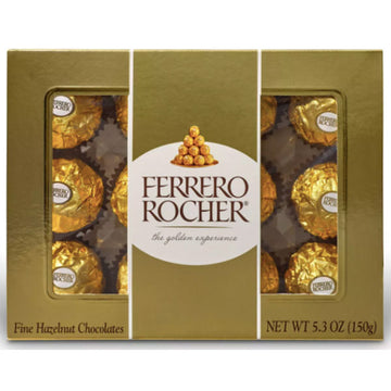 Ferrero Rocher Fine Hazelnut Chocolates, 12 Ct
