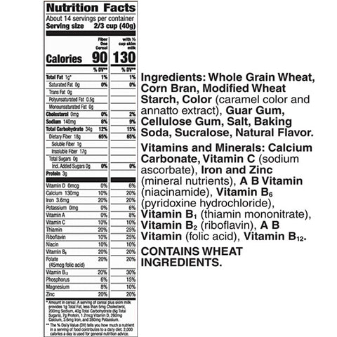 Fiber One Original Bran Breakfast Cereal, 19.6 oz