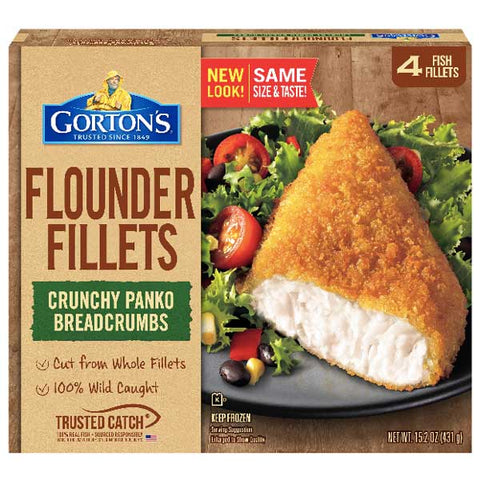 Gorton's Crunchy Breaded Flounder Fish Fillets, 15.2 oz - Water Butlers