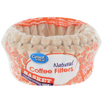 Great Value Natural Basket Coffee Filters, 100 Count - Water Butlers