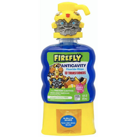 Firefly Transformers Anticavity Fluoride Mouthwash Bubble Gum Flavor, 16 oz