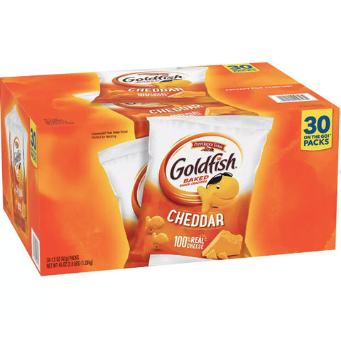 Pepperidge Farm Cheddar Goldfish Snack Packs, 1.5 oz, 30 Count