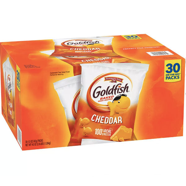 Pepperidge Farm Cheddar Goldfish Snack Packs, 30 Count