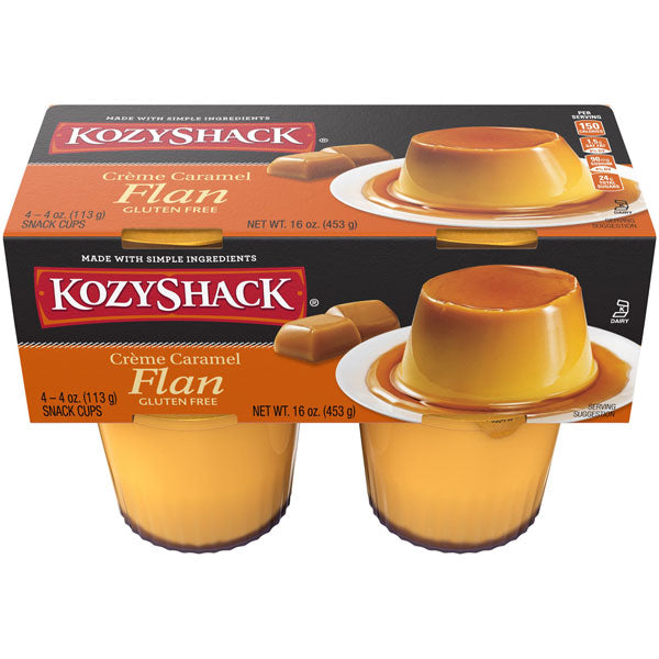 Kozy Shack Crème Caramel Flan, 16 oz, 4 Count
