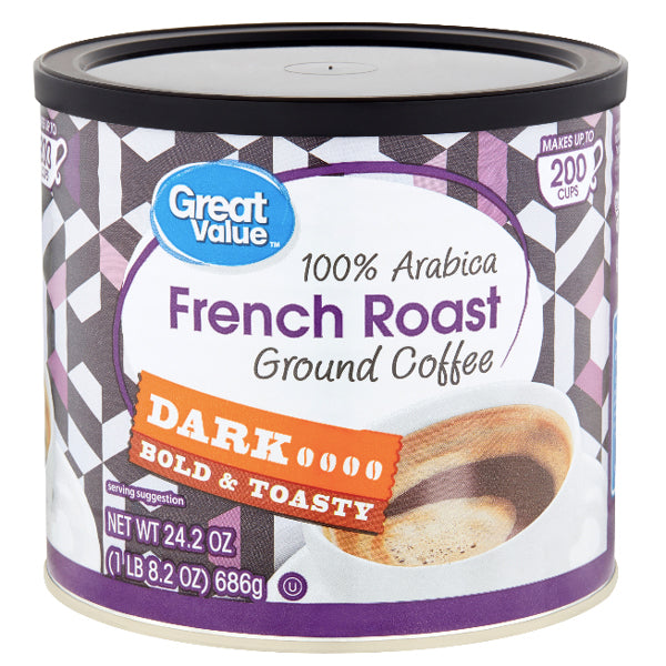 Great Value French Roast, Dark Ground Coffee, 24.2 oz - Water Butlers