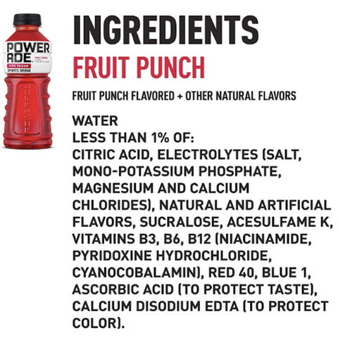 Powerade Zero Calorie Sport Drink, Fruit Punch, 20 Fl oz, 8 Ct - Water Butlers