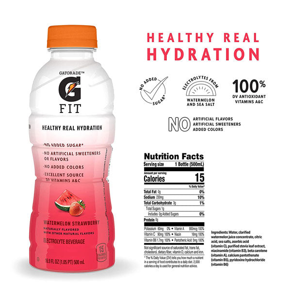 Gatorade G Fit Watermelon Strawberry Sports Drink, 16.9 fl oz