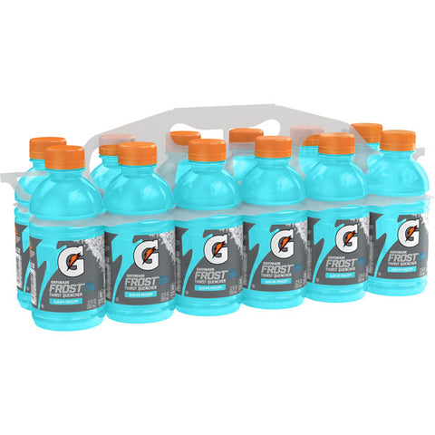 Gatorade Frost Thirst Quencher Sports Drink, Glacier Freeze, 12 oz Bottle, 12 Ct