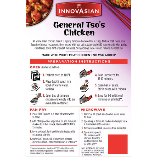 InnovAsian Frozen General Tso's Chicken, 18 oz - Water Butlers