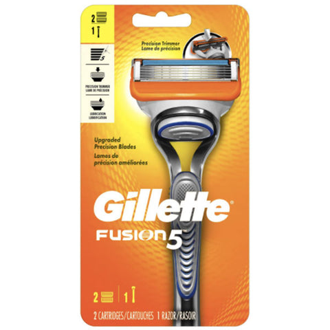 Gillette Fusion 5 Mens Razor Handle and 2 Blade Refills