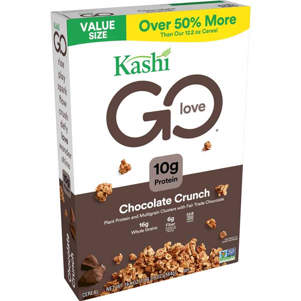 Kashi GO Breakfast Cereal, Vegan Protein, Chocolate Crunch, Value Size, 19.9 oz