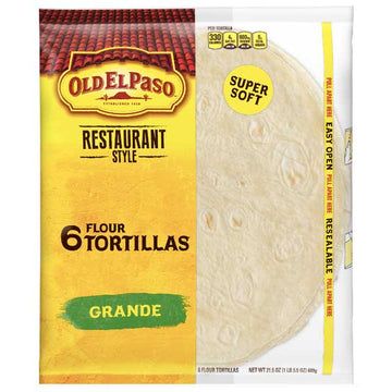 Old El Paso Flour Tortilla Grande, 21.5 oz, 6 Count